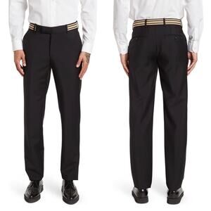 Alexander McQueen Men's Dress Pant Cigarette Flat Front Wool Black 44 NEW $990